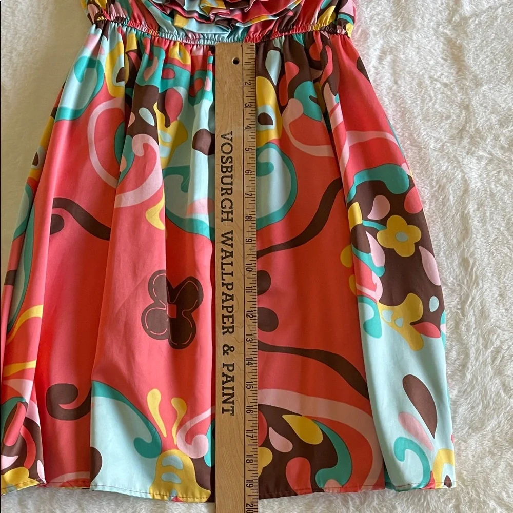 Judith Marsh Colorful Patterned Tweens Strapless Dress  SZ  0-3 - Picture 7 of 9